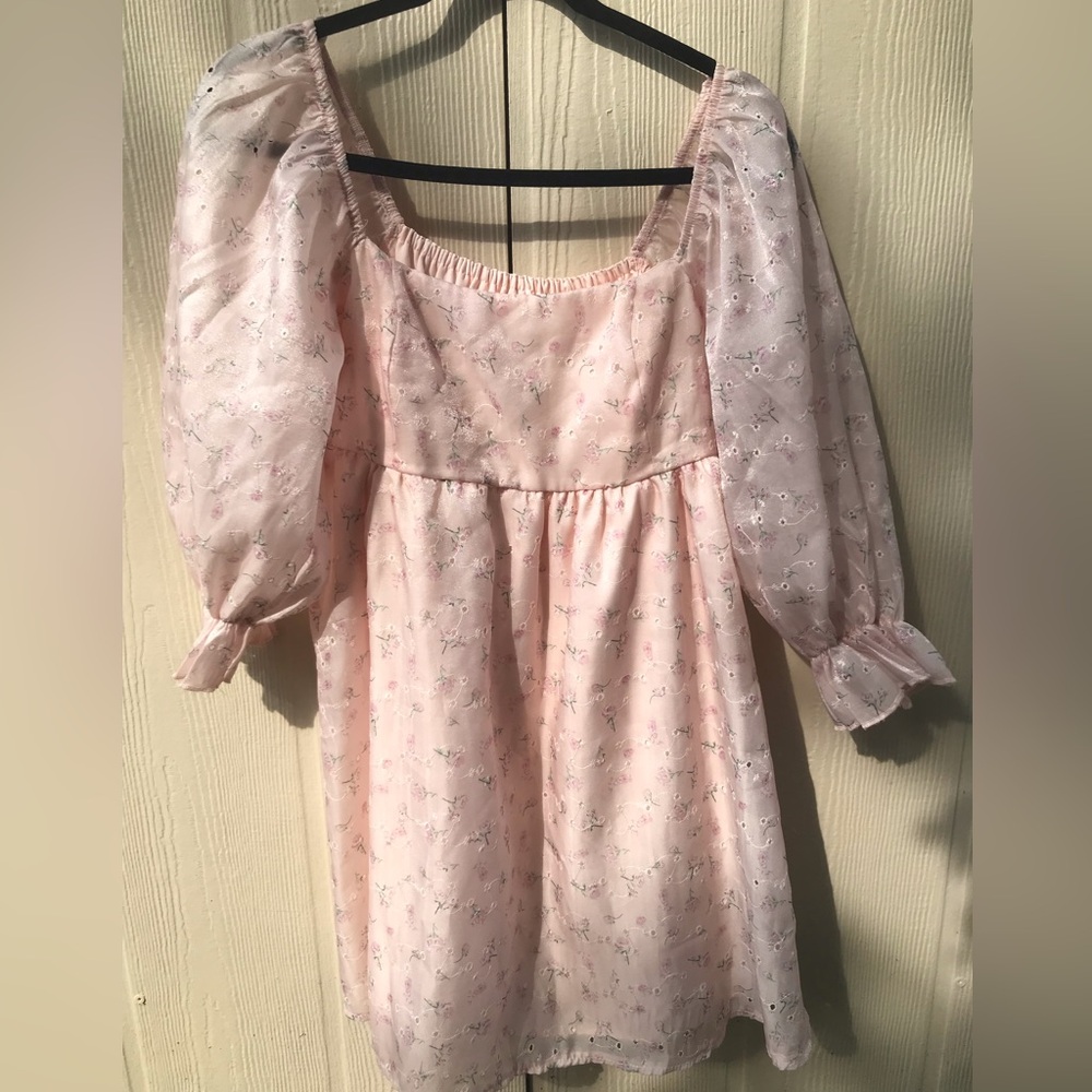 Pink Floral Mini Dress